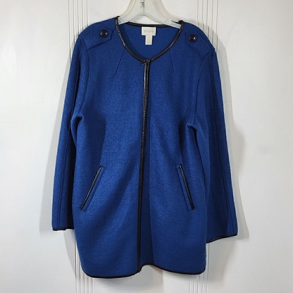 Chico's Blue Wool Blend Jacket
